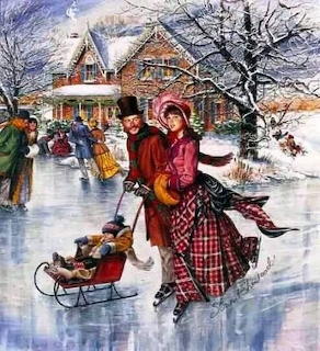 Victorian Ice Skating Scene