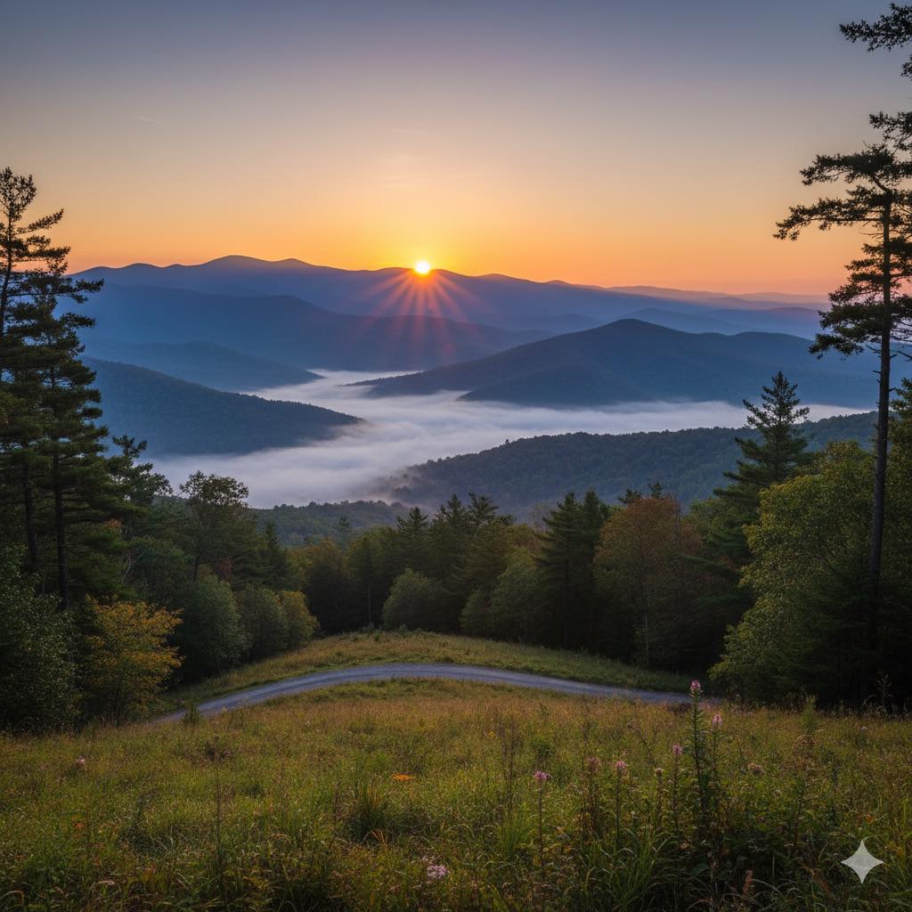 Mountain Sunrise Valley View