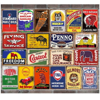 Vintage Motor Oil Signs Collage