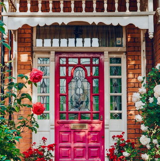 Raspberry Door, Edwardian House, Kensington