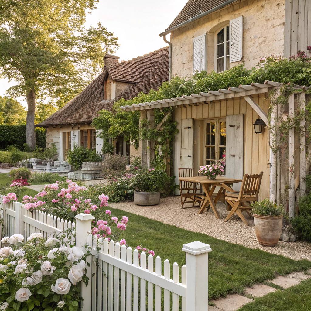 French Country Stone Cottage Garden