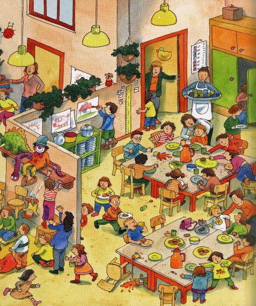 School Cafeteria Scene