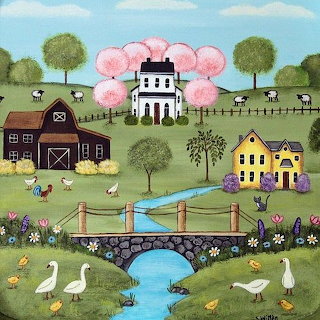 Folk Art Farm Scene