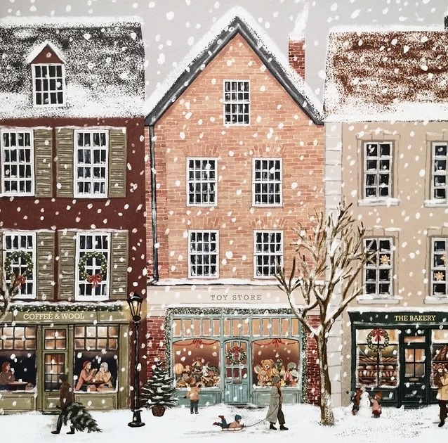 Winter Village Street Scene
