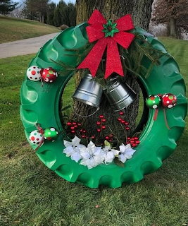 Tractor Tire Christmas Wreath