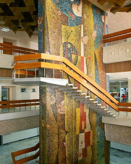 Mosaic Column Interior Staircase