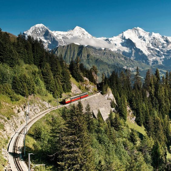Swiss Alps Mountain Train