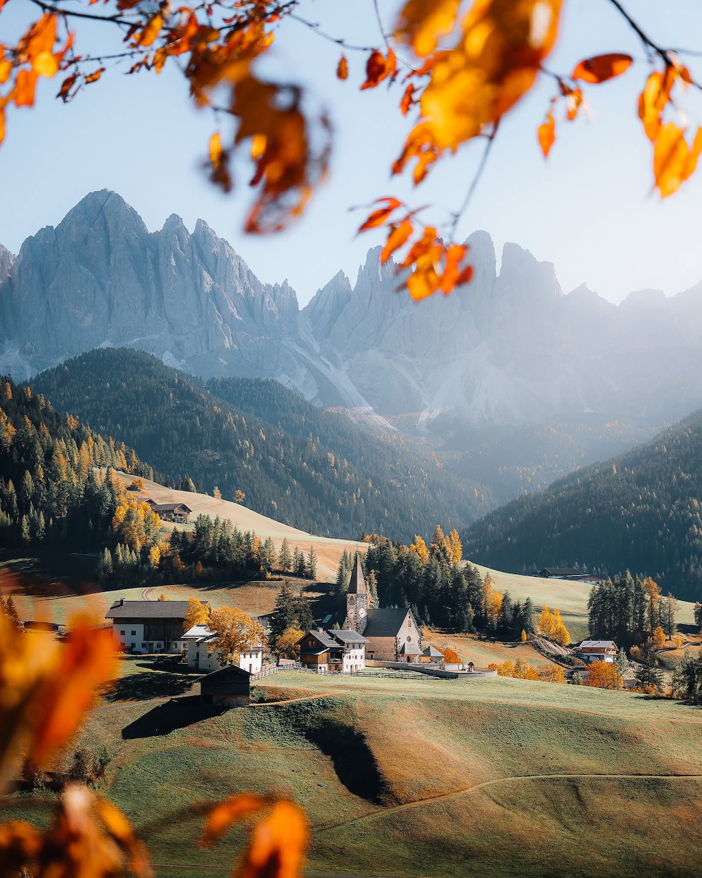 Dolomites mountain range with rocky peaks and alpine scenery