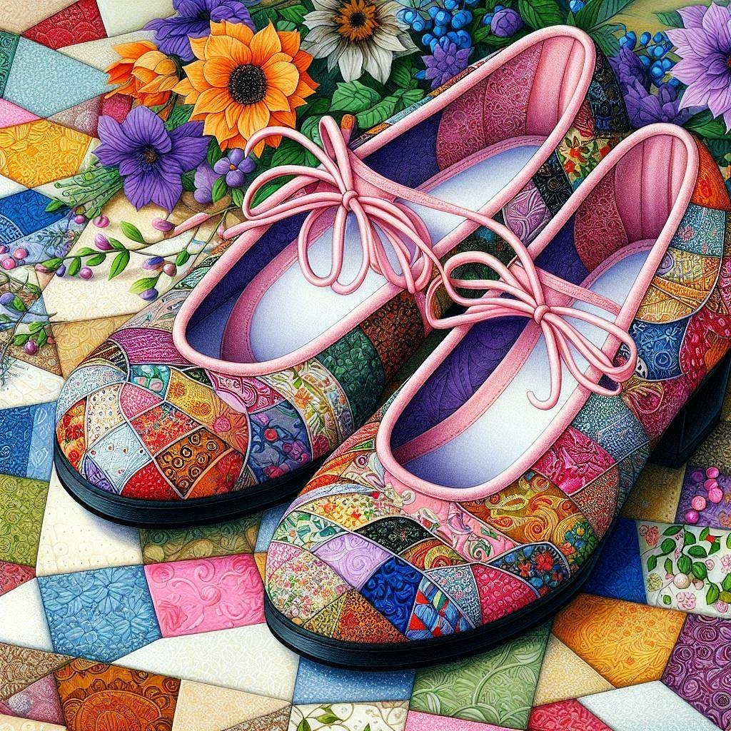 Patchwork Floral Ballet Flats