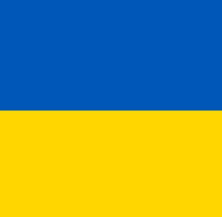 Ukrainian flag with blue and yellow horizontal stripes