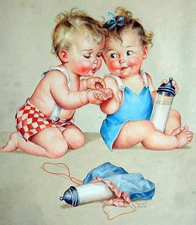 Vintage Babies Illustration