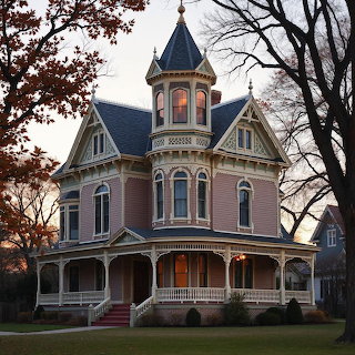 Victorian Mansion at Dusk