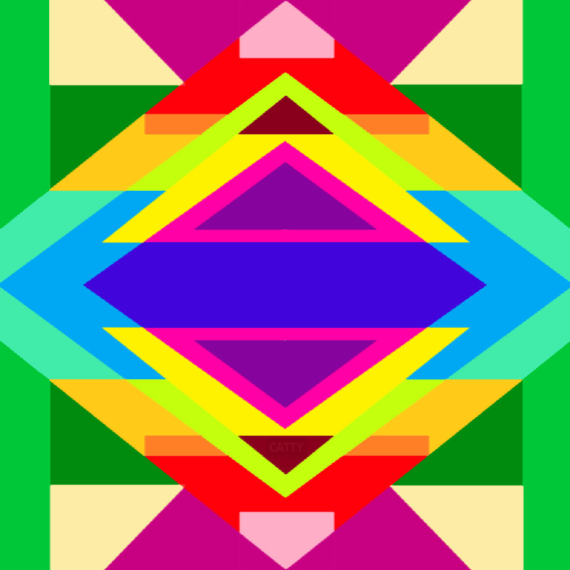 Geometric Rainbow Diamond Pattern