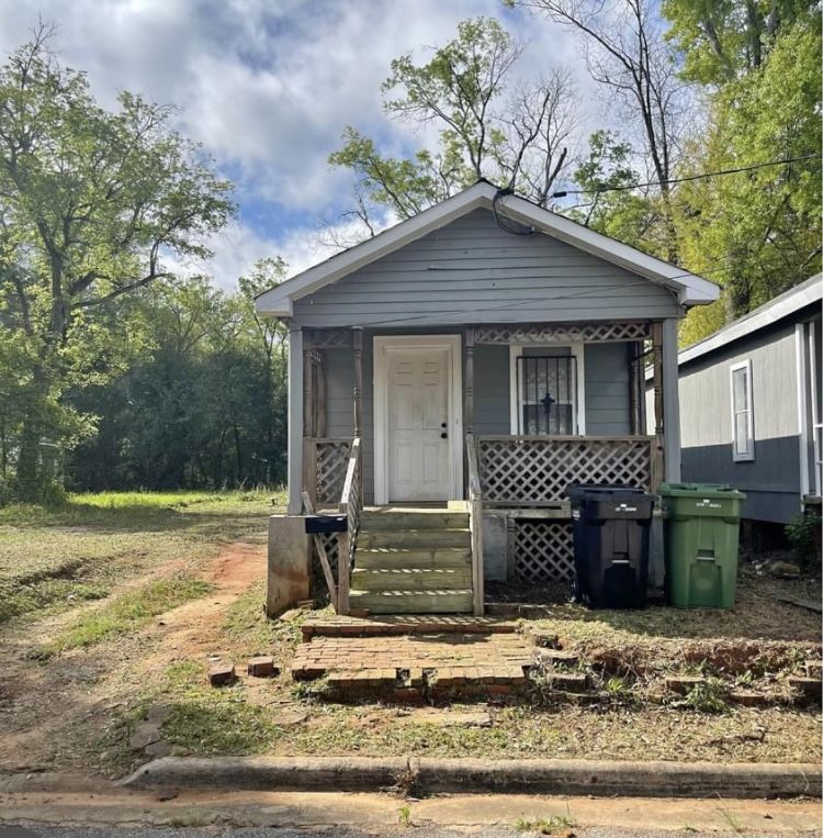 Small Gray House with Porch