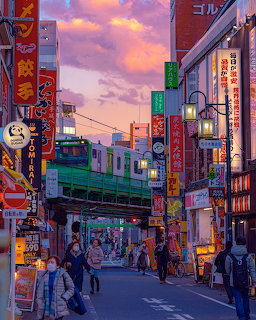 Tokyo Street at Sunset