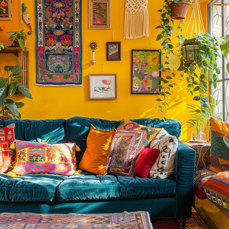 Vibrant Bohemian Living Room