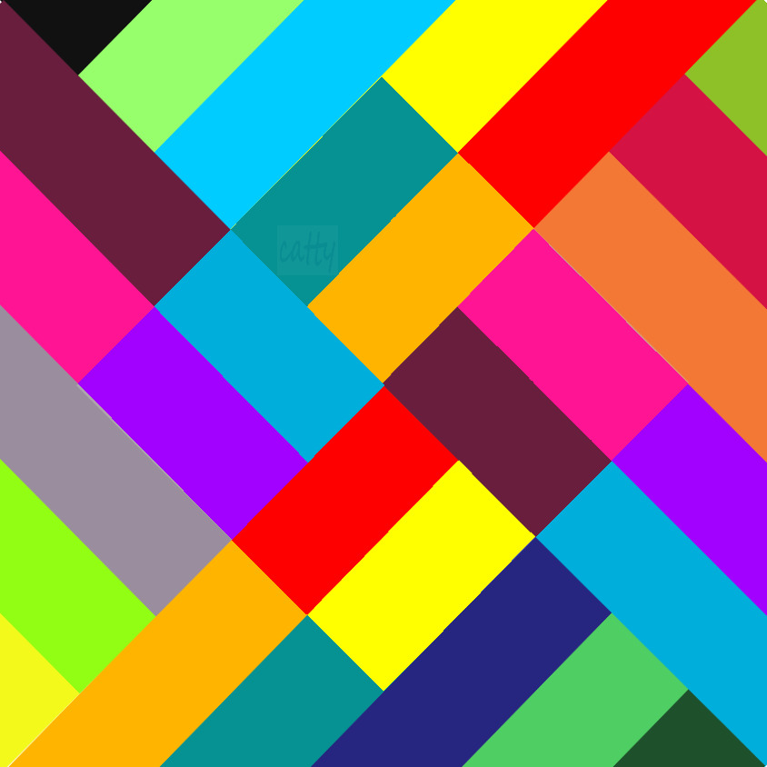 Abstract pattern of diagonal colorful stripes intersecting in multiple directions