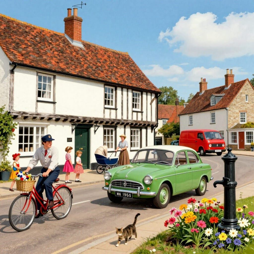 English Village Street Scene