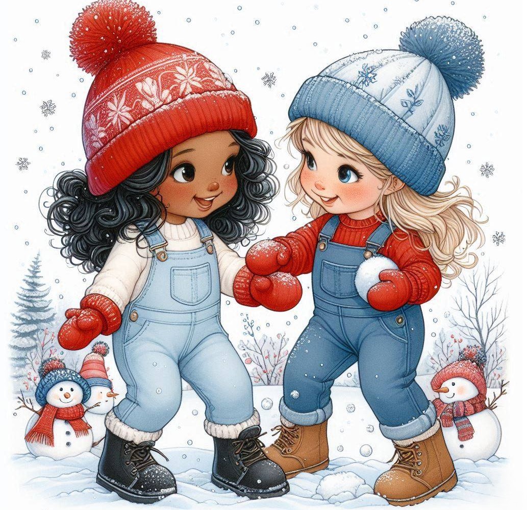 Winter Girls in Snow