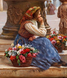 Flower Seller with Baskets