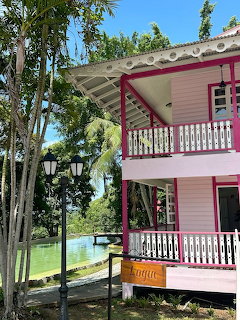 Pink Tropical Colonial House