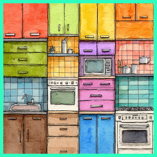 Colorful Kitchen Cabinets