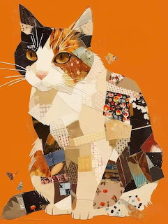 Patchwork Collage Cat