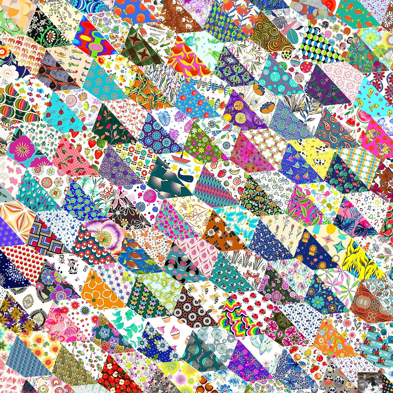 Colorful Fabric Patchwork Quilt