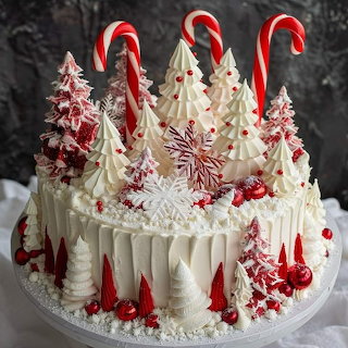 Peppermint Christmas Cake