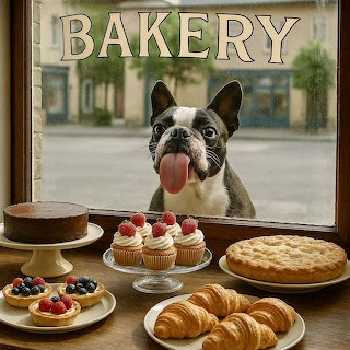 Dog at Bakery Window