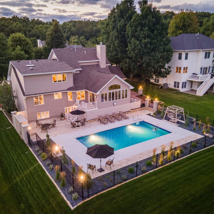 Luxury Home with Pool at Dusk