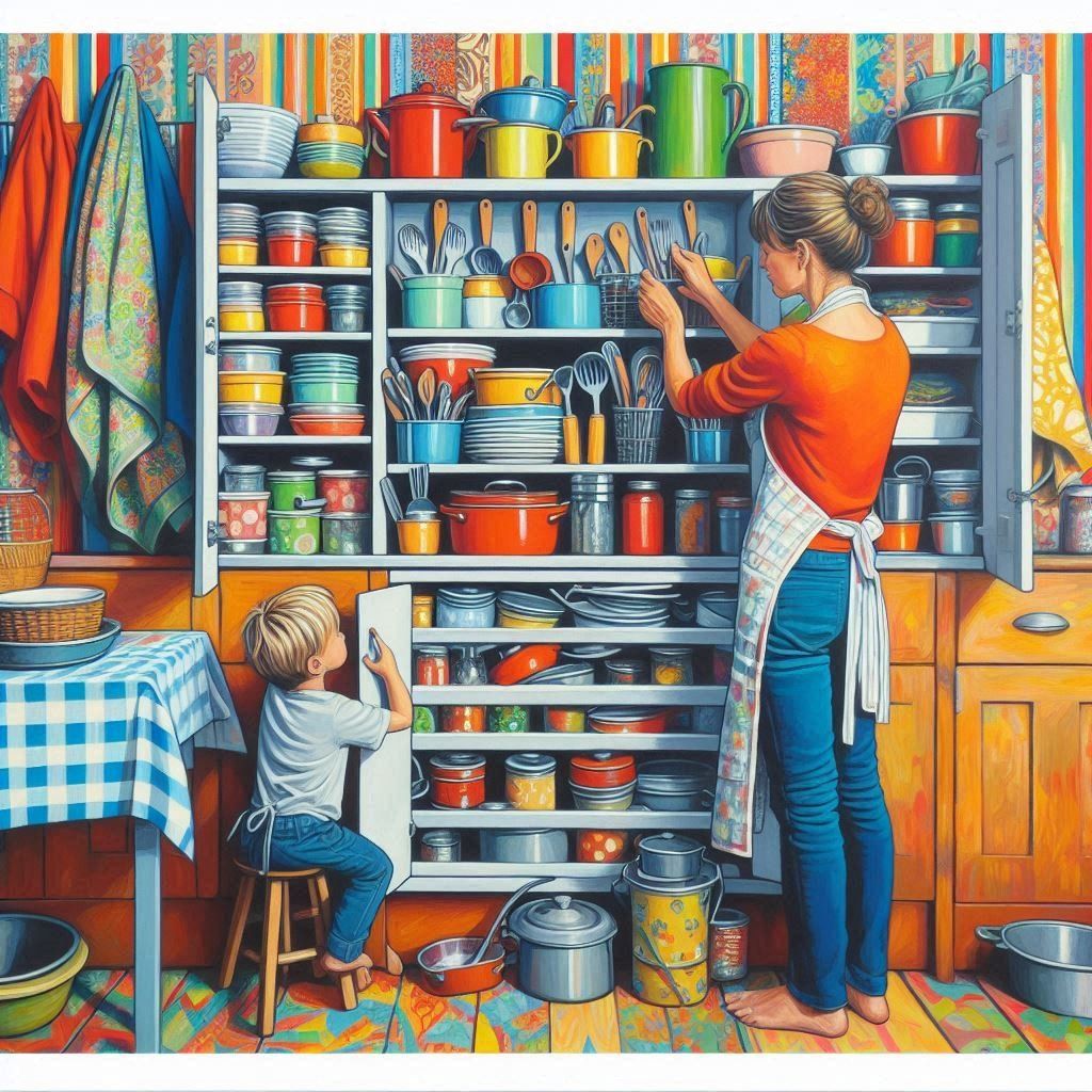 Woman Organizing Pantry