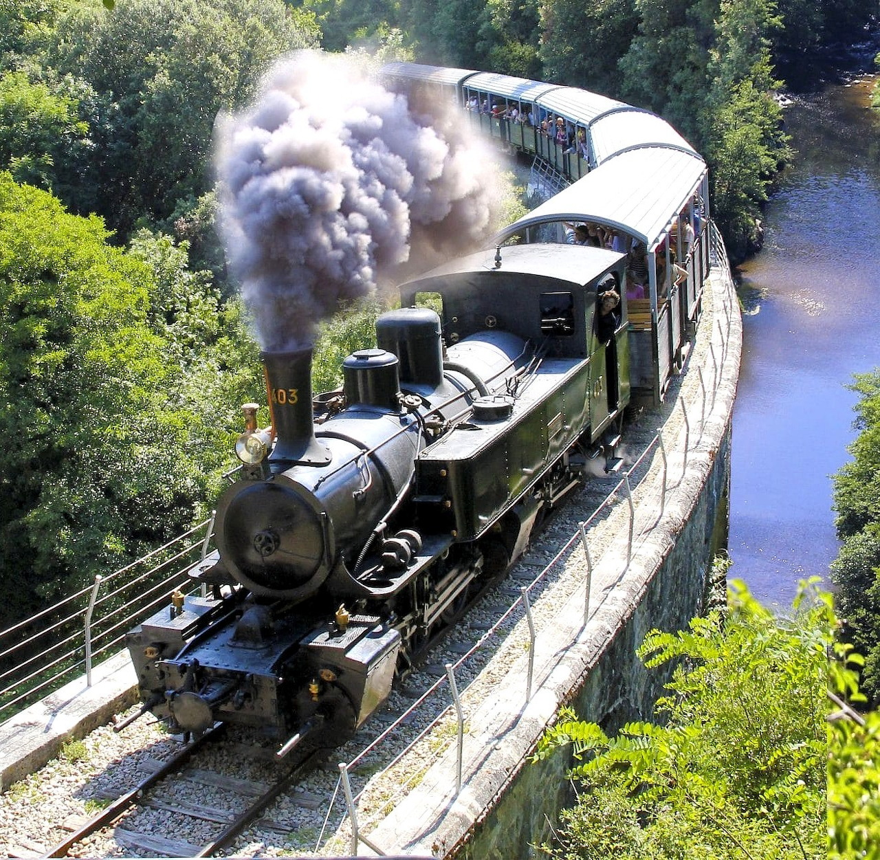Steam Train on Viaduct