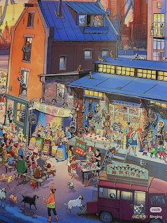 Busy Market Street Scene