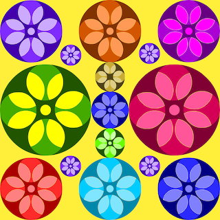 Colorful Flower Pattern Grid
