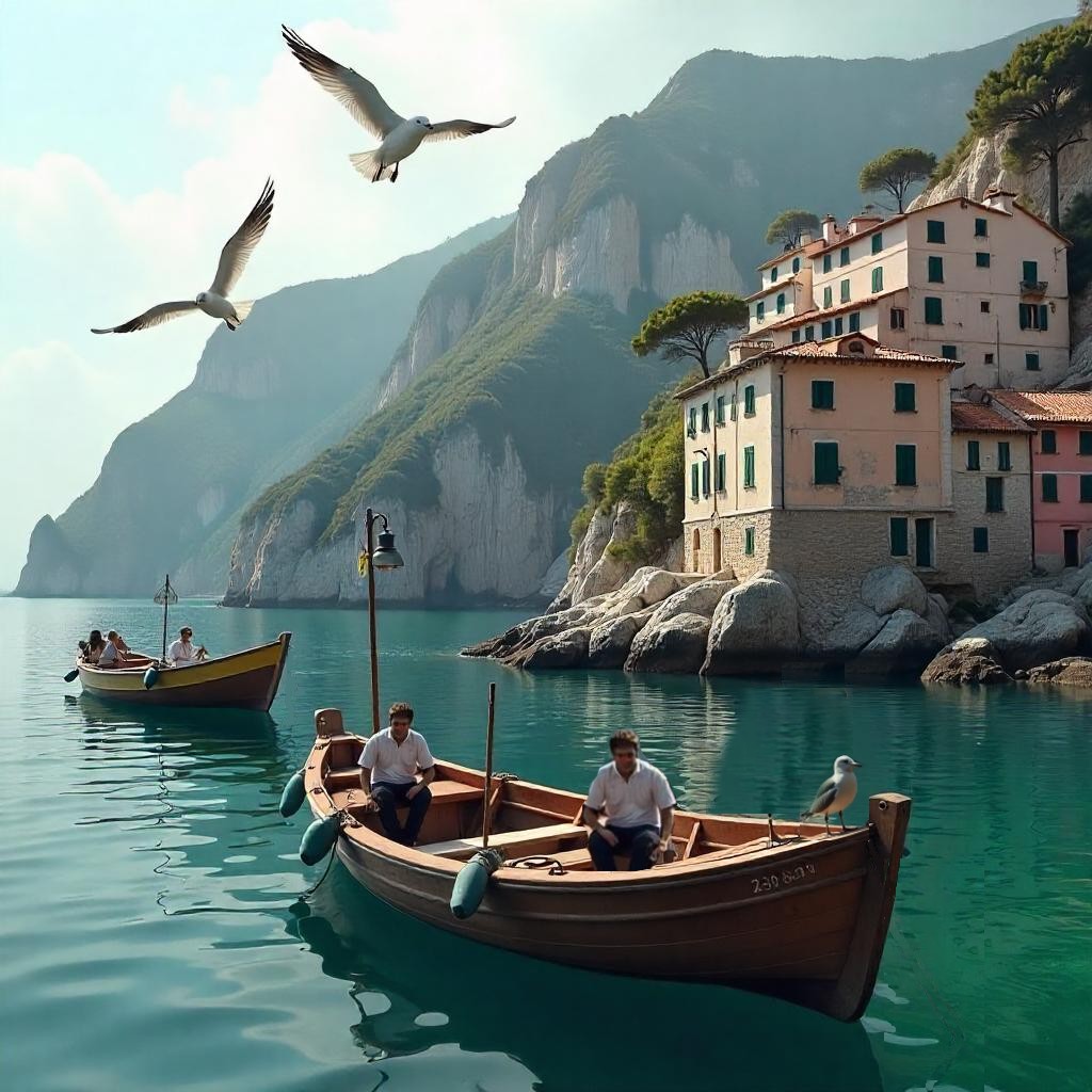 Coastal Village Boats