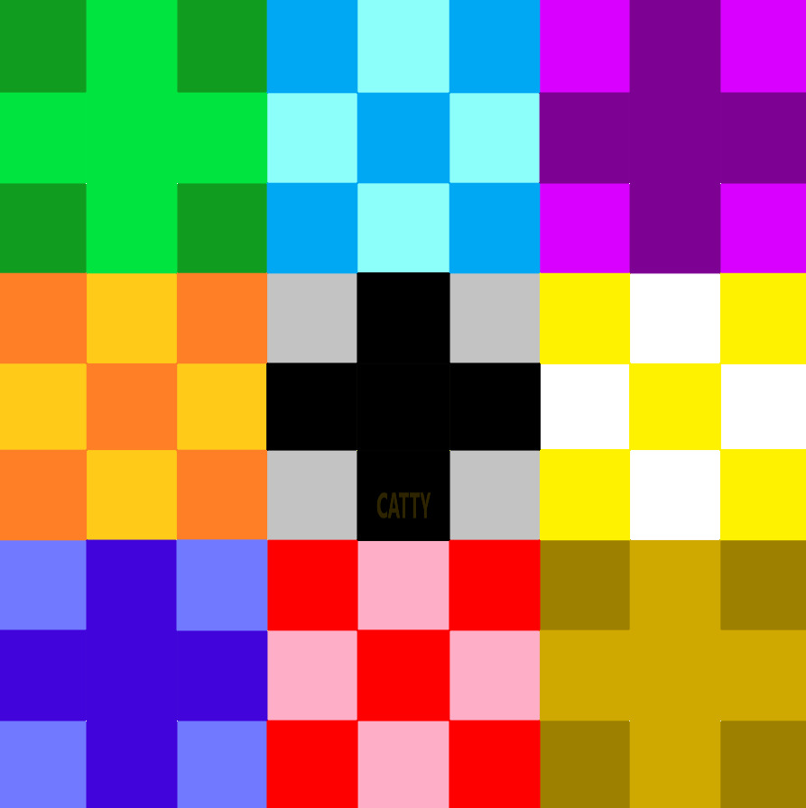 Grid of colorful squares forming an abstract pixelated pattern with vibrant colors
