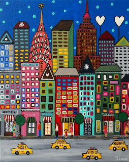 Colorful City Skyline Art