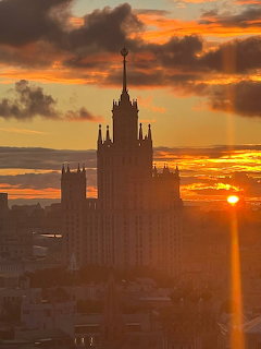 Moscow Skyscraper Sunset