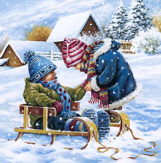 Children on Winter Sled