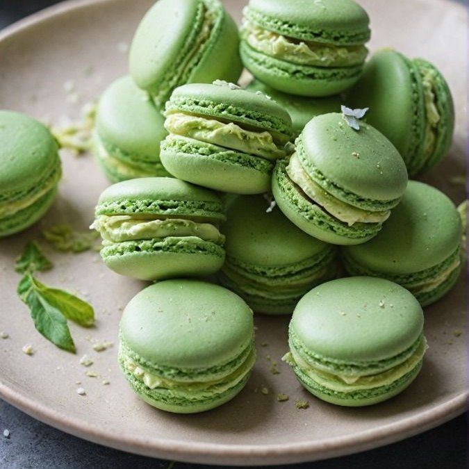 Green Macarons Plate