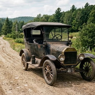 Vintage Car on Road