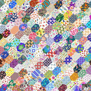 Colorful Hexagonal Patchwork Quilt