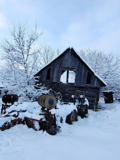 Snowy Abandoned Barn Winter