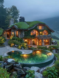 Green Roof Cottage With Pool