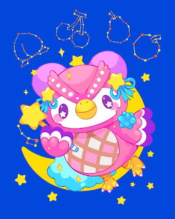 Cute Owl Character Stars