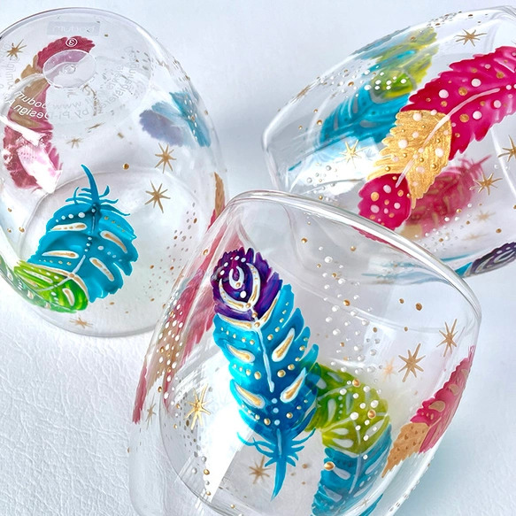 Glass Feather Coasters