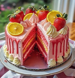 Strawberry Lemon Layer Cake