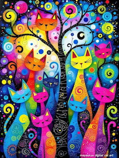 Colorful Abstract Cats