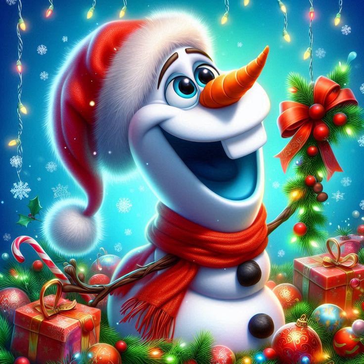 Christmas Snowman with Gifts